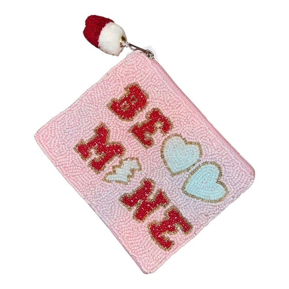 Beaded zipper wallet. New.